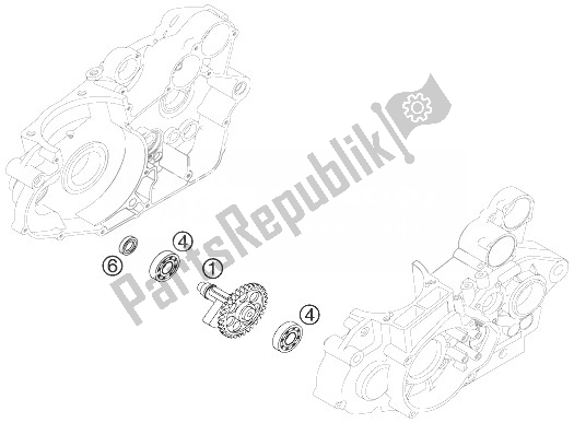 All parts for the Balancer Shaft of the KTM 450 SMR Europe 2007