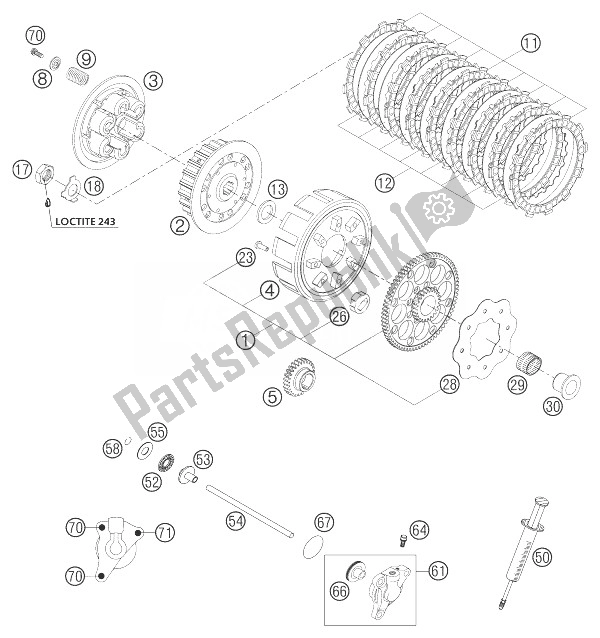 Toutes les pièces pour le Embrayage 250/300 du KTM 250 EXC USA 2004