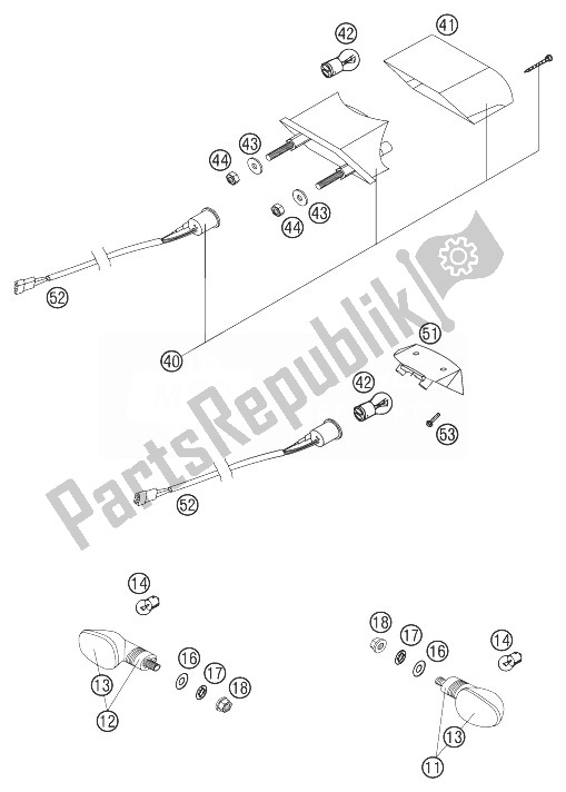 Tutte le parti per il Lampeggiatore, Fanale Posteriore 2002 del KTM 125 EXC SIX Days Europe 2003