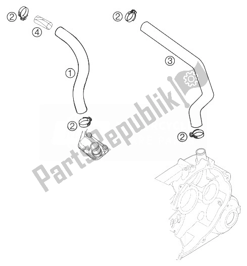 All parts for the Engine Exhaust of the KTM 640 Adventure Europe 2007