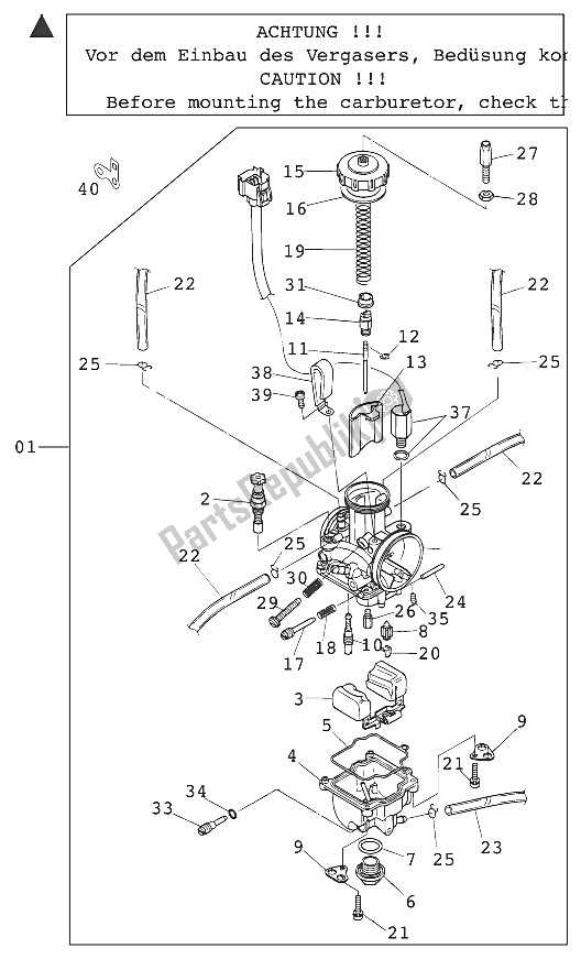 Todas las partes para Carburador Keihin Pwk 38 Ag Pj de KTM 250 SX Europe 2000