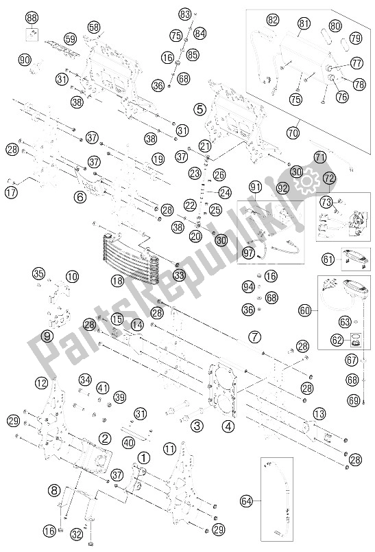 All parts for the Instruments / Lock System of the KTM 450 Rally Factory Replica Europe 2012