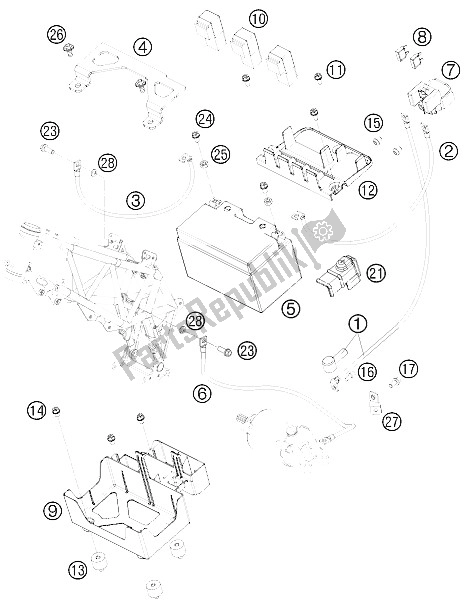 Todas las partes para Batería de KTM 690 Enduro 09 USA 2009