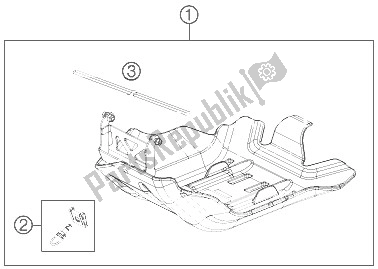 All parts for the Engine Guard of the KTM 250 EXC F Australia 2015