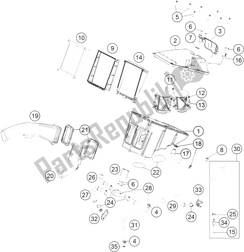 Toutes les pièces pour le Filtre à Air du KTM 1290 Super Adventure WH ABS 16 Australia 2016