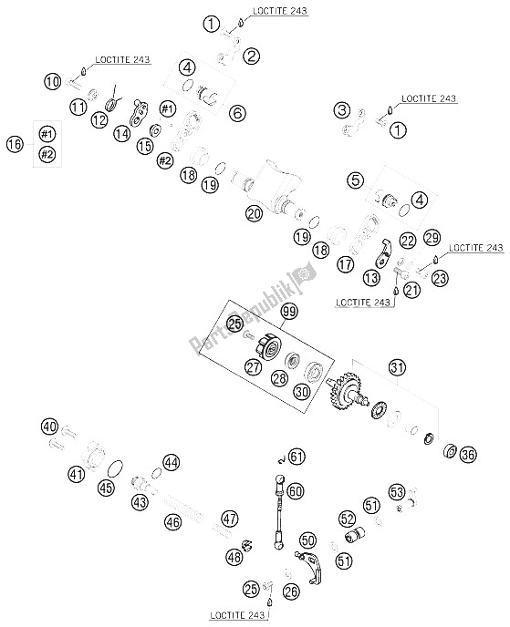 All parts for the Exhaust Control of the KTM 300 XC W South Africa 2008
