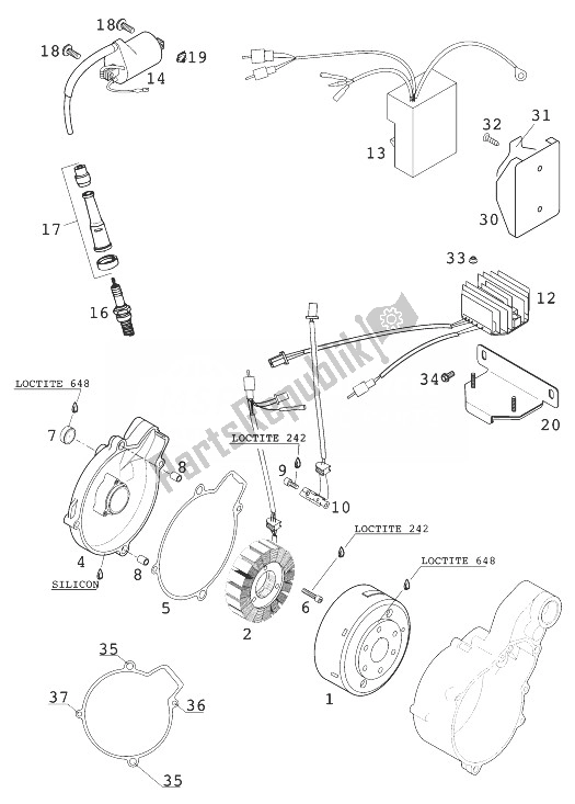 Todas las partes para Sistema De Encendido de KTM 400 LC4 R Europe 1999