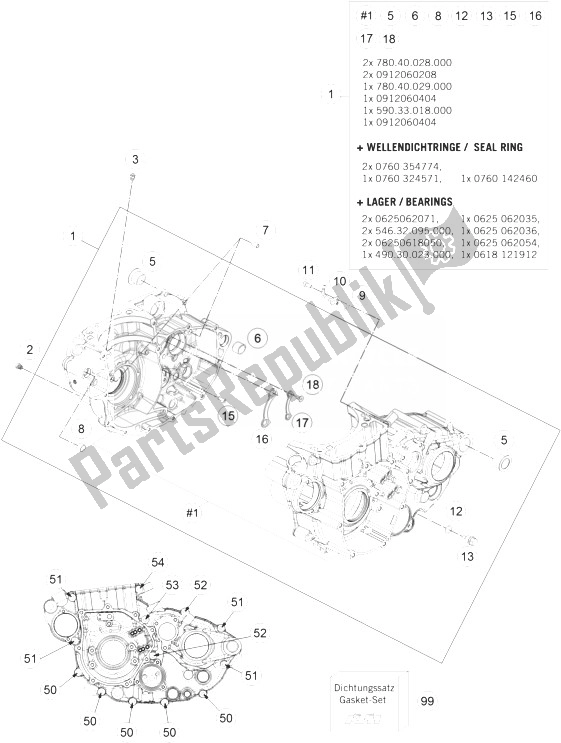 Toutes les pièces pour le Carter Moteur du KTM 450 SMR Europe 2014