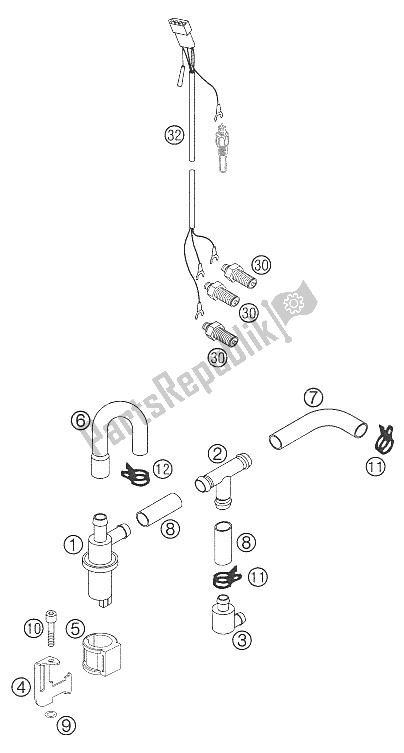 Tutte le parti per il Epc 640 Lc4 del KTM 640 LC4 Supermoto Black United Kingdom 2005