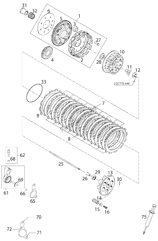 Todas las partes para Embrague 660 Rallye 2001 de KTM 660 Rallye Europe 2002