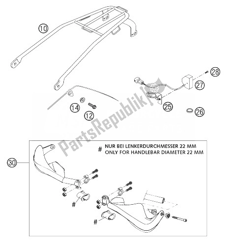 Tutte le parti per il Accessori 125-300 del KTM 125 EXC Europe 2003