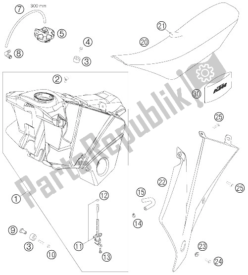 Todas las partes para Tanque, Asiento, Tapa de KTM 450 EXC G Racing USA 2006