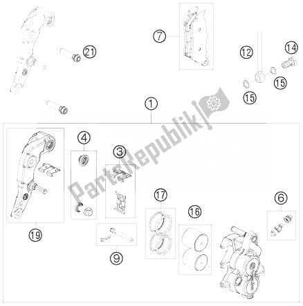 Todas las partes para Pinza De Freno Delantera de KTM 690 Enduro Europe 2010