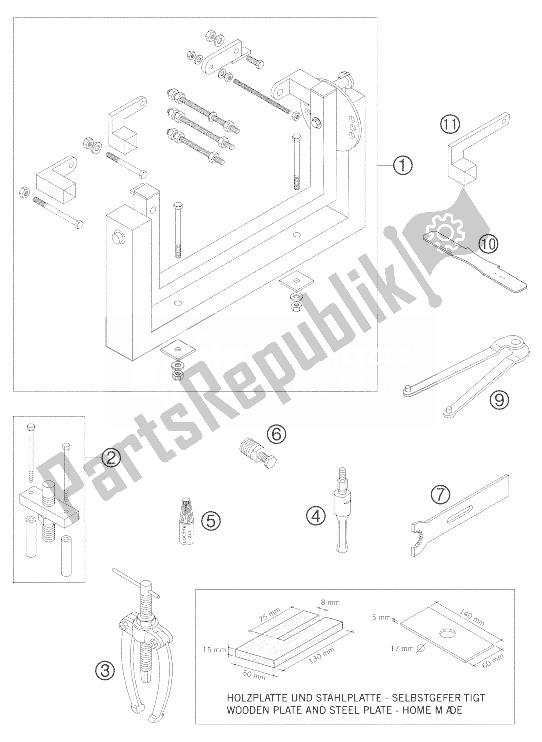 All parts for the Special Tools 65 Sx of the KTM 65 SX Europe 2004