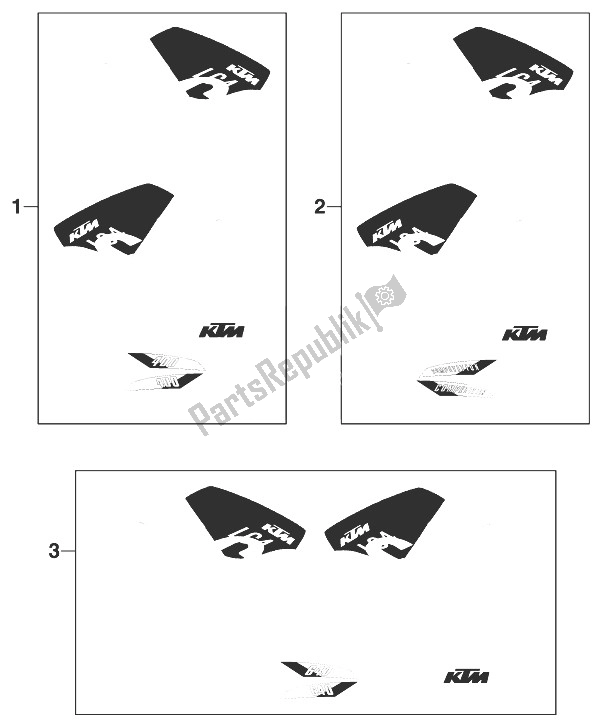 All parts for the Decal 400/620/640 '98 of the KTM 640 LC 4 Silber 99 USA 1999