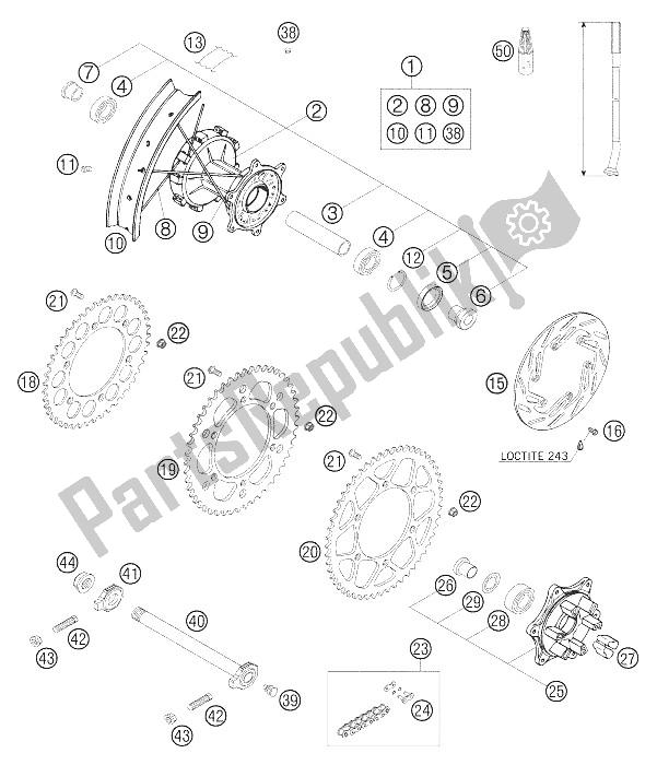 All parts for the Rear Wheel 18