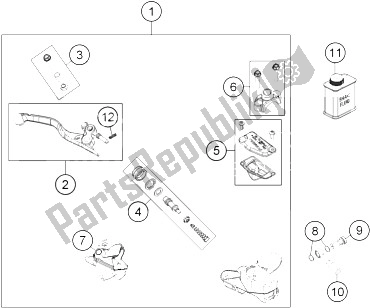 All parts for the Hand Brake Cylinder of the KTM 85 SX 17 14 Europe 2016