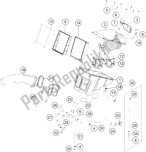 Toutes les pièces pour le Filtre à Air du KTM 1190 Adventure ABS Grey Europe 2016