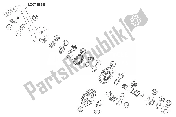 Tutte le parti per il Kickstarter 125/200 del KTM 125 EXC Europe 2004