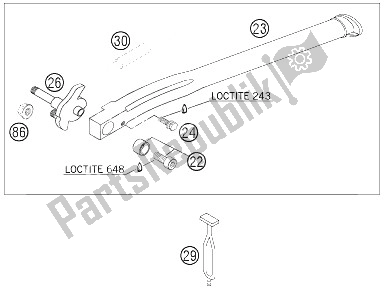 Todas as partes de Suporte Lateral do KTM 450 EXC G Racing USA 2006