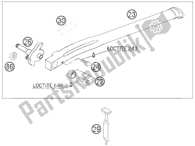 All parts for the Side Stand of the KTM 450 XC G Racing USA 2006