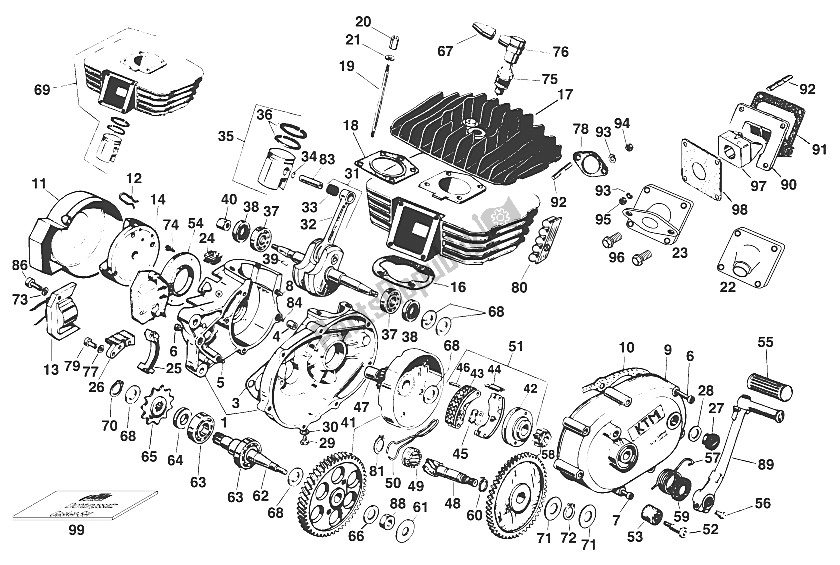 Todas las partes para Motor S5-gs Morini 50ccm '99 de KTM 50 Junior Adventure USA 2001