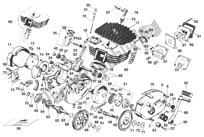 Todas las partes para Motor S5-gs Morini 50ccm '99 de KTM 50 SX Junior Europe 2001