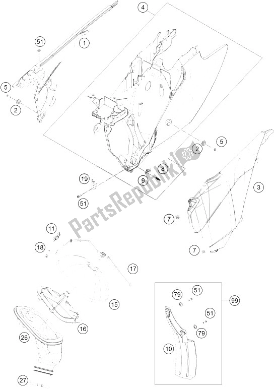 Tutte le parti per il Filtro Dell'aria del KTM 125 SX USA 2015