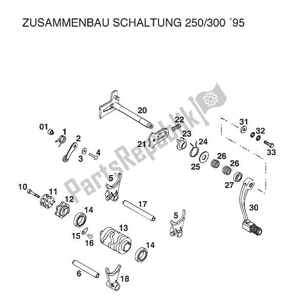 Todas las partes para Mecanismo De Cambio De Marcha 250/300/360 '96 de KTM 250 EXC M O Europe 1997