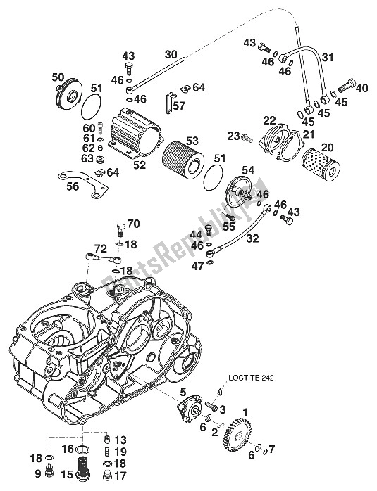 All parts for the Lubrication System Super Comp. '96 of the KTM 400 EGS WP 30 KW 11 LT Viol Europe 1996