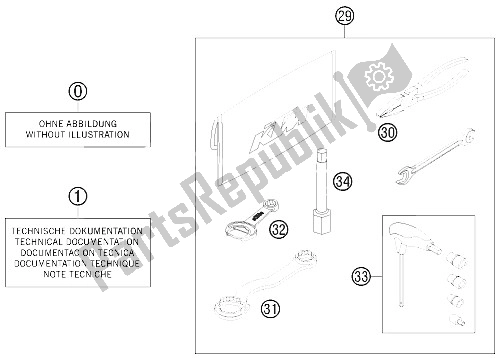 All parts for the Accesories Kit of the KTM 250 SX F Europe 2011