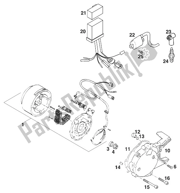 Tutte le parti per il Sistema Di Accensione Digitale 125 Lc2 '96 del KTM 125 LC2 100 Europeropa Europe 1996