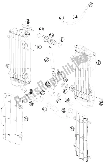 Todas las partes para Sistema De Refrigeración de KTM 450 SX F Europe 2012