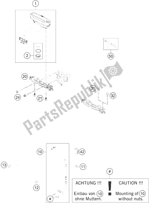 All parts for the Instruments / Lock System of the KTM 250 EXC F SIX Days Europe 2015