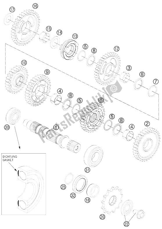 Wszystkie części do Przek? Adnia Ii - Wa? Ek Po? Redni KTM 525 XC ATV Europe 2012