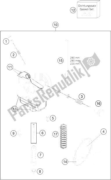 All parts for the Carburetor of the KTM 65 SX Europe 2016