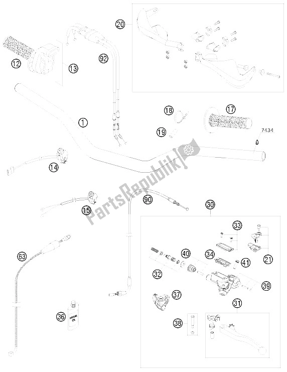 Toutes les pièces pour le Guidon, Commandes du KTM 450 SMR Europe 2009