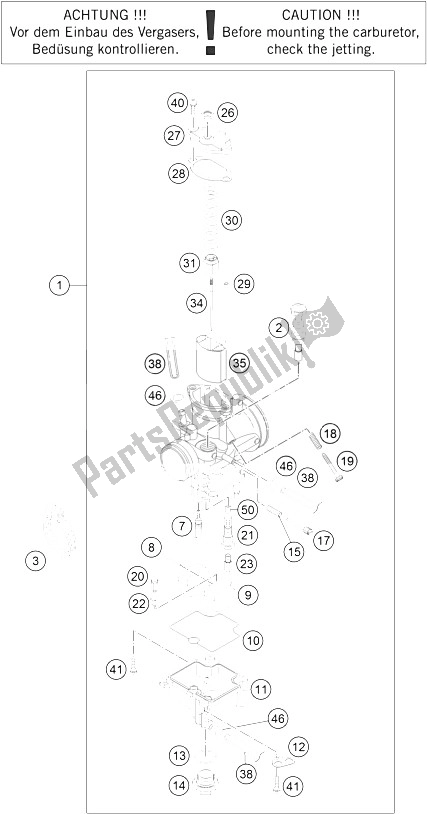 All parts for the Carburetor of the KTM Freeride 250 R USA 2015