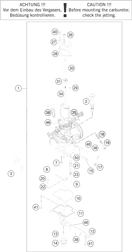 All parts for the Carburetor of the KTM Freeride 250 R USA 2016