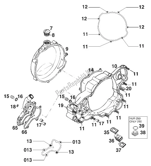 Todas las partes para Tapa De Embrague 250/300/380 2000 de KTM 300 EXC USA 2000