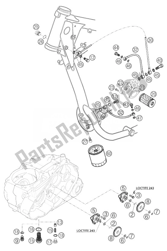 All parts for the Lubricating System 400 Ls-e of the KTM 400 LS E MIL Europe 9390D4 2004