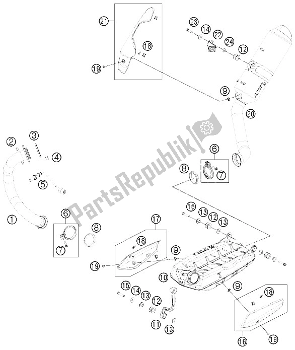 Tutte le parti per il Impianto Di Scarico del KTM 690 Duke Black CKD Malaysia 2012