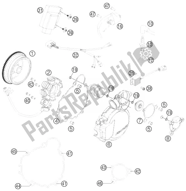 All parts for the Ignition System of the KTM 200 EXC Australia 2014