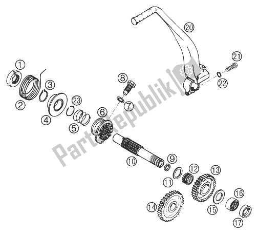 All parts for the Kickstarter 400 Ls-e Mil 2002 of the KTM 400 LS E MIL Europe 9390D4 2004