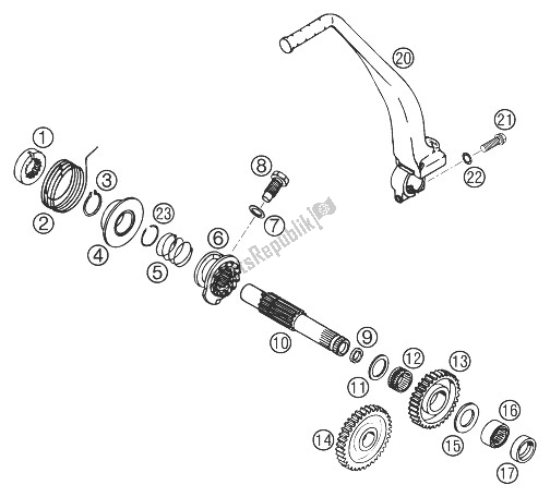 Tutte le parti per il Kick Starter 640 Lc4 2002 del KTM 625 SXC Europe 2003