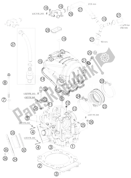 Todas las partes para Cabeza De Cilindro de KTM 690 Rally Factory Replica Europe 2007