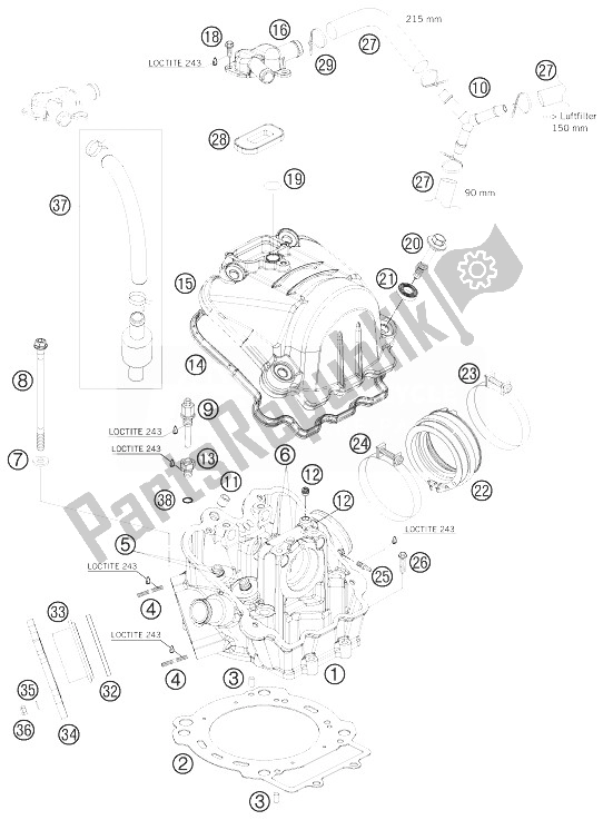 Tutte le parti per il Testata del KTM 690 Rally Factory Replica Europe 2007