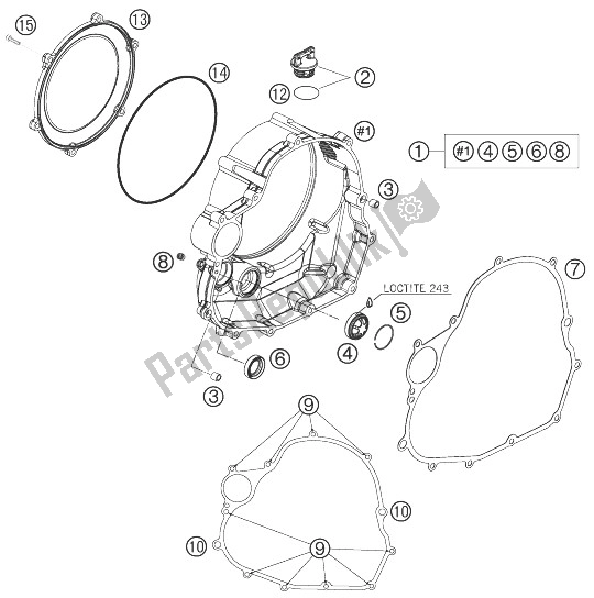 Tutte le parti per il Coperchio Frizione del KTM 690 Rally Factory Replica Europe 2007