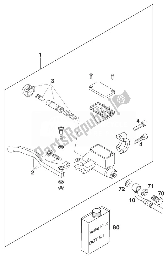 Todas las partes para Cilindro De Freno De Mano 60/65 '98 de KTM 65 SX Europe 1998