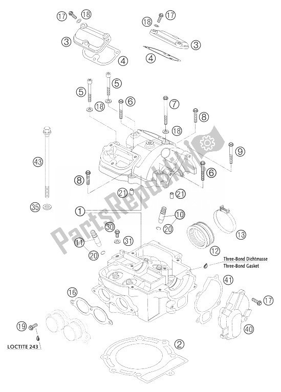 Tutte le parti per il Testata 450 Sms del KTM 450 SMS Europe 2004